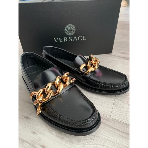 Versace Shoes - Versace Women's Leather Loafers Size 38 (7.5-8)